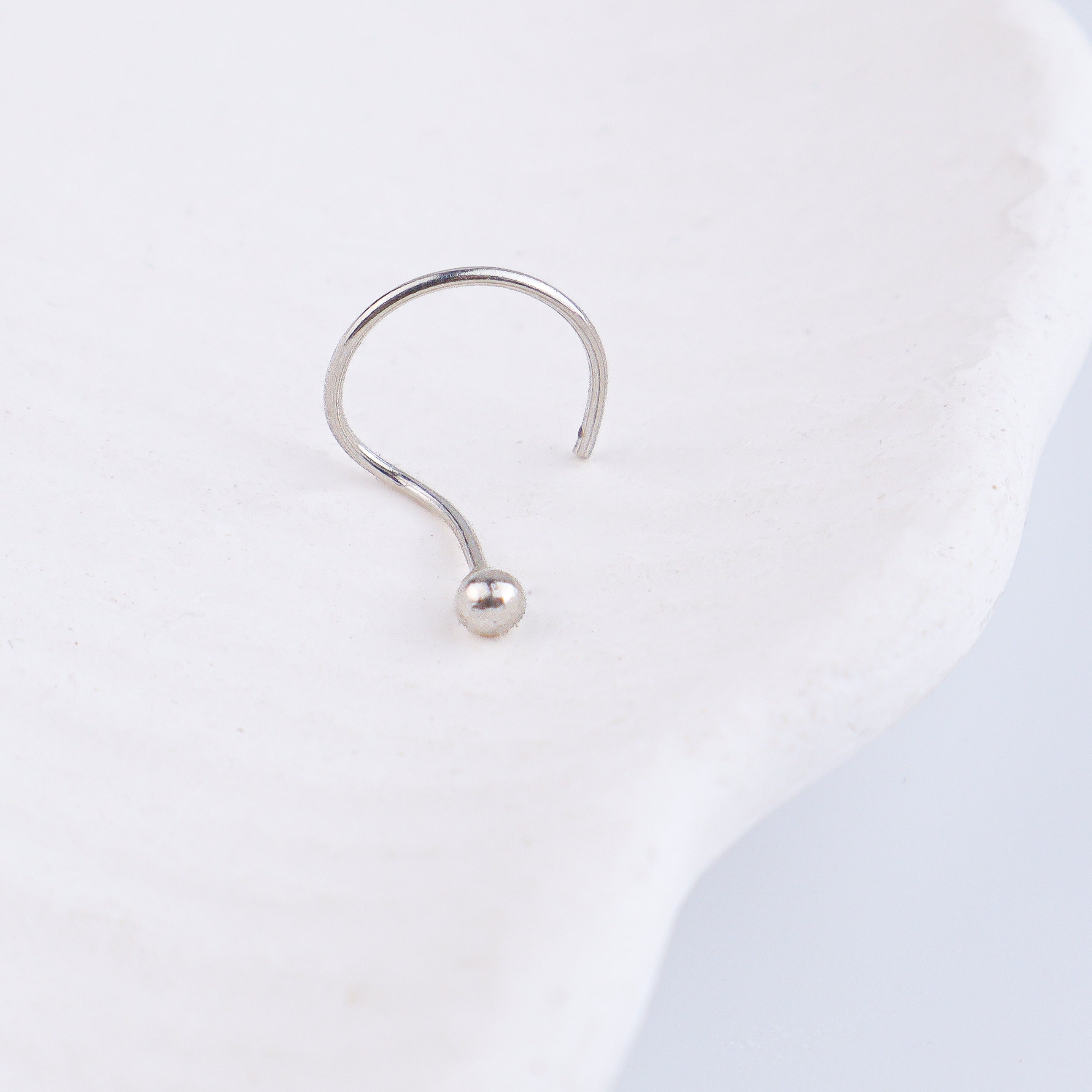 Tiny Silver Nose Pin - Medium (Pierced)