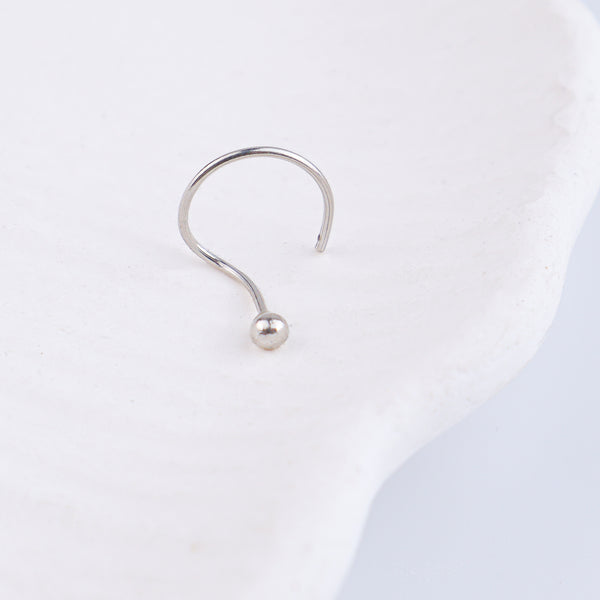 Tiny Silver Nose Pin - Medium (Pierced)