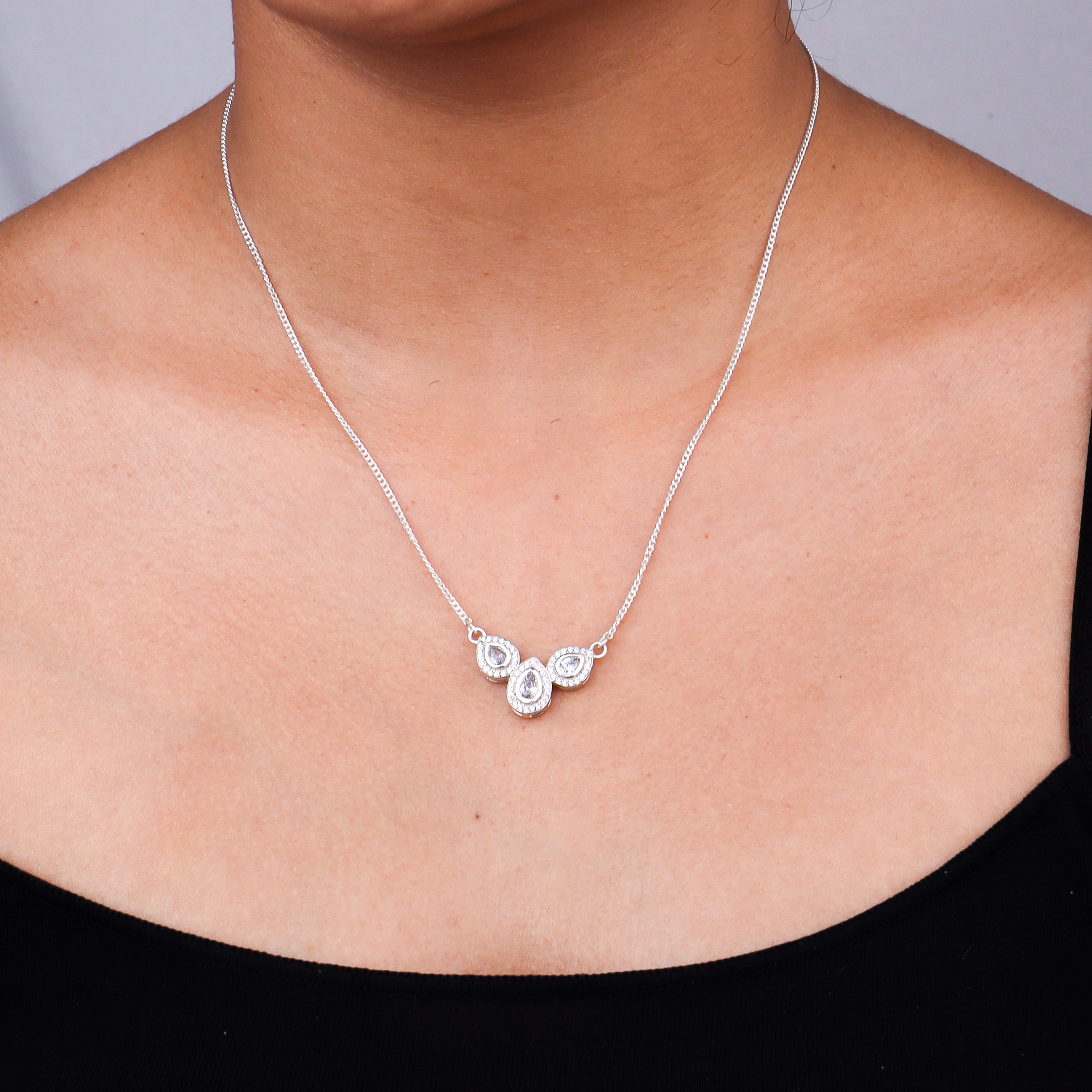 CZ Petal Necklace