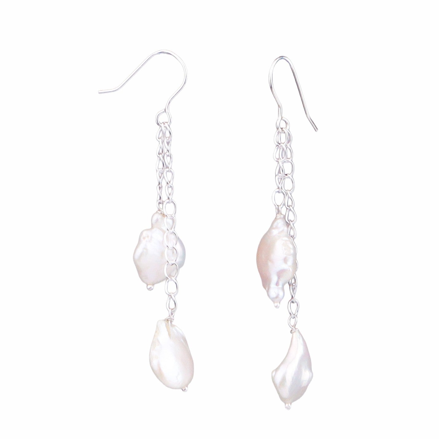 Baroque Pearl Silver Earrings (Project Handmade)