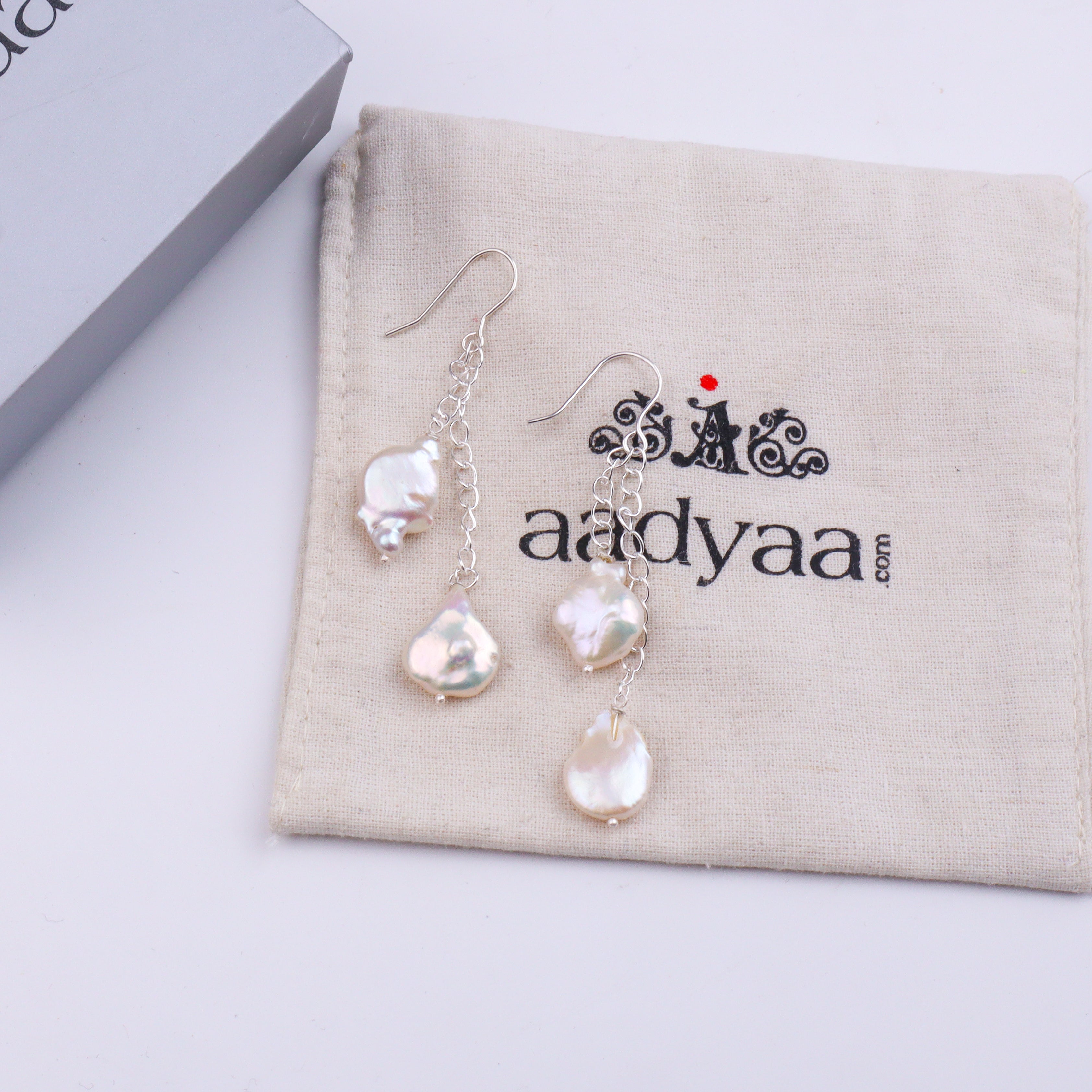 Baroque Pearl Silver Earrings (Project Handmade)