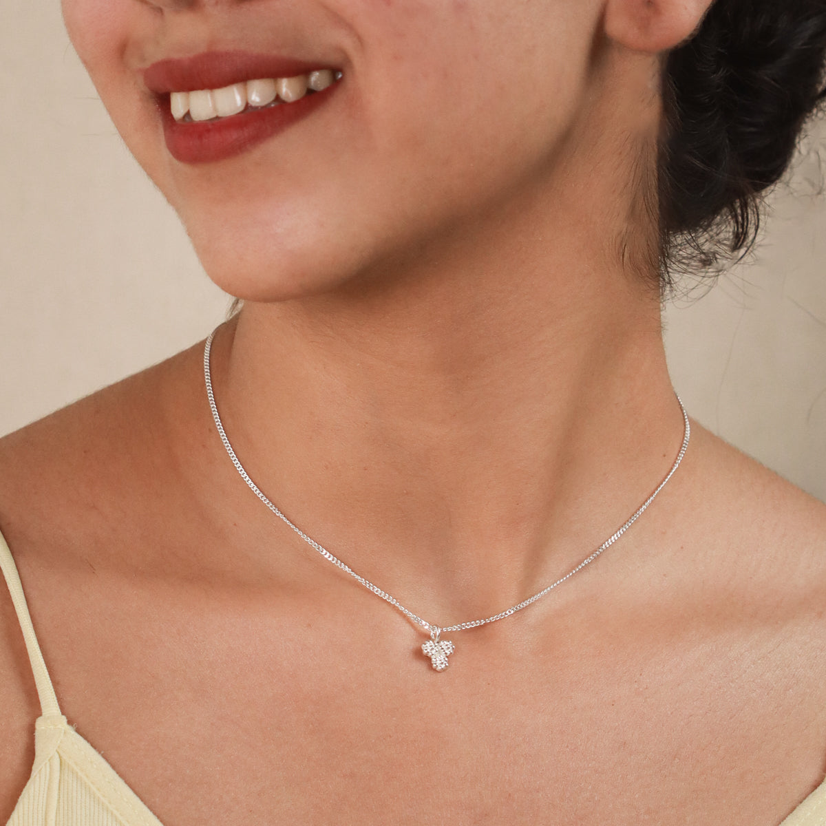 Daily Wear Silver Shiny Bunch of Kudi Necklace