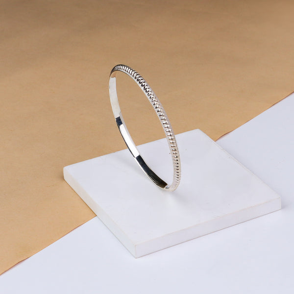 Silver Rope Textured Bangle