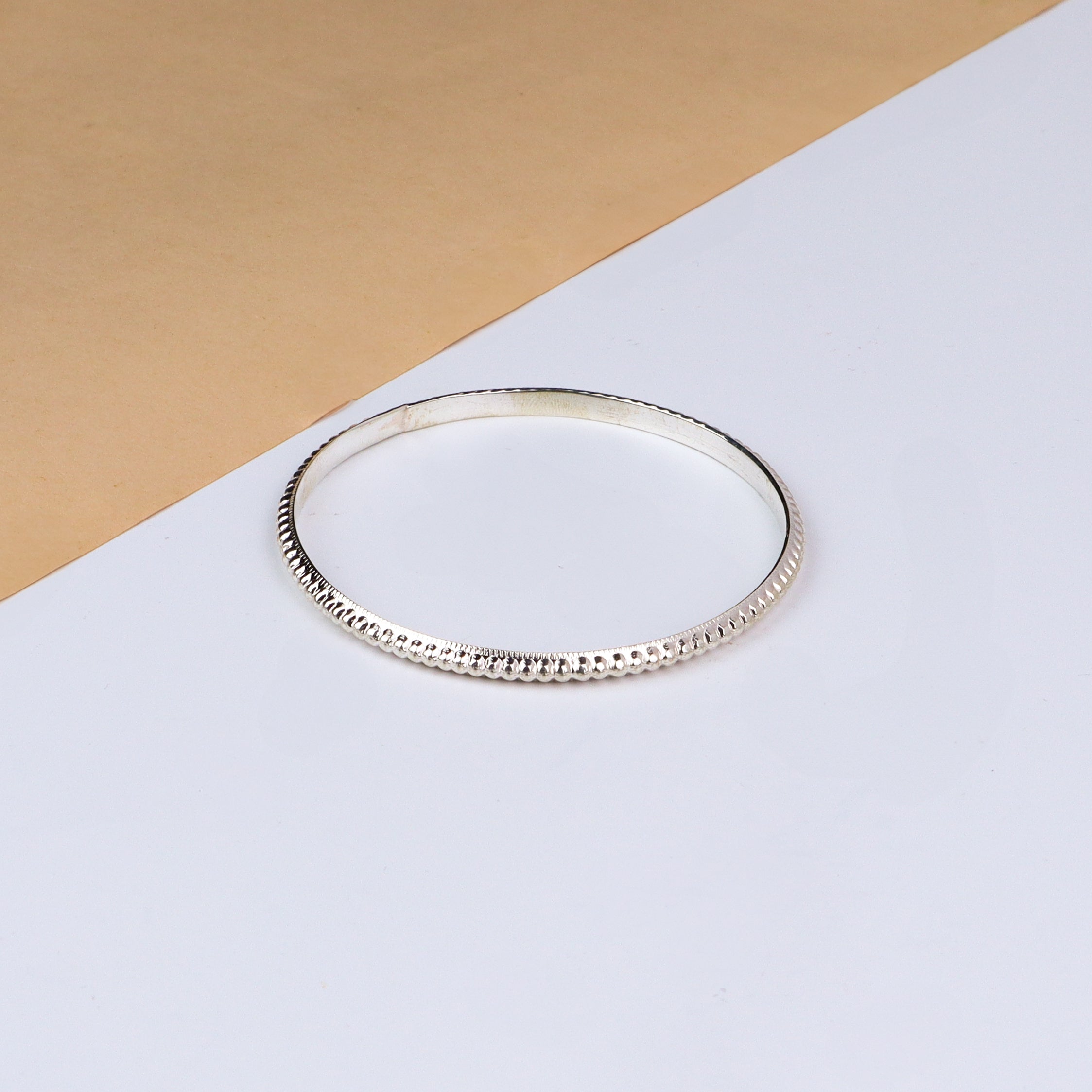 Silver Rope Textured Bangle