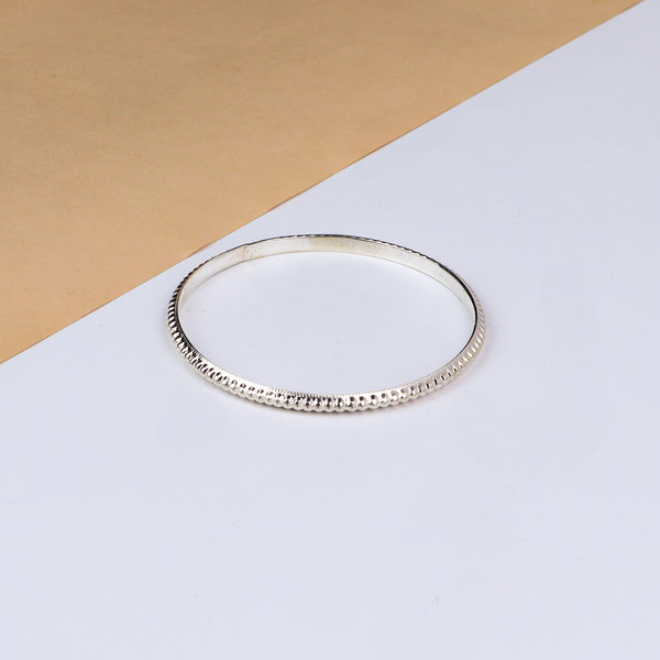 Silver Rope Textured Bangle