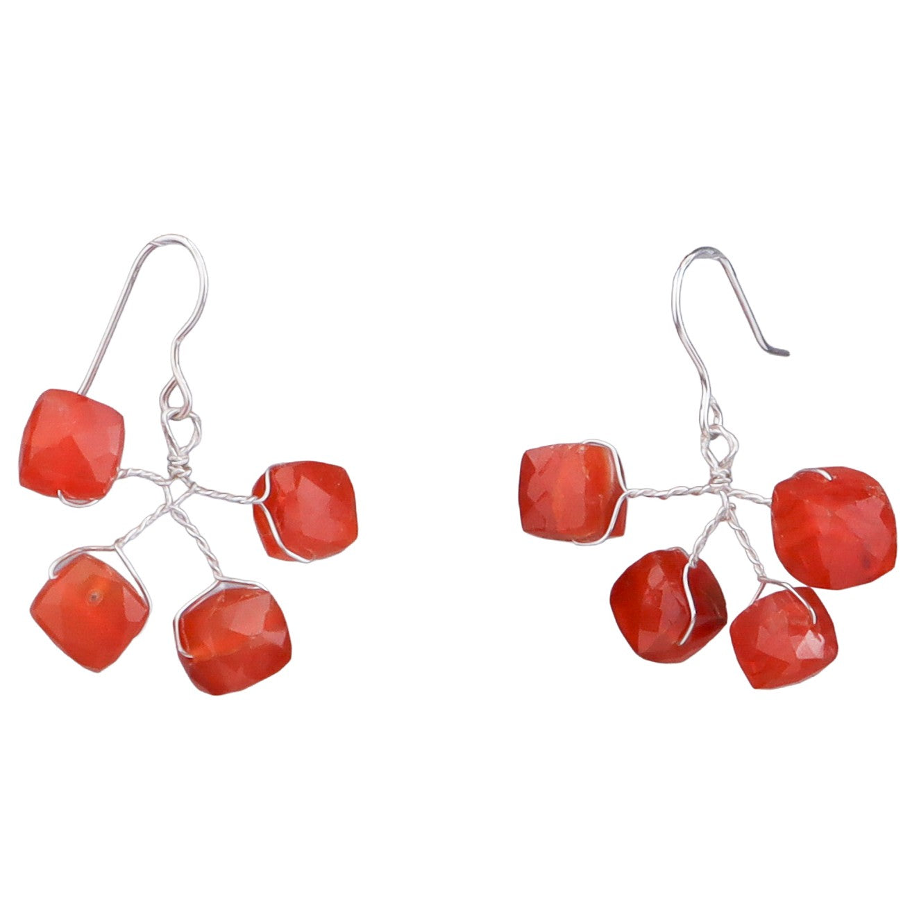 Carnelian Silver Earrings (Project Handmade)