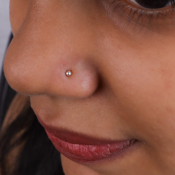 Tiny Silver Nose Pin - Small (Pierced)
