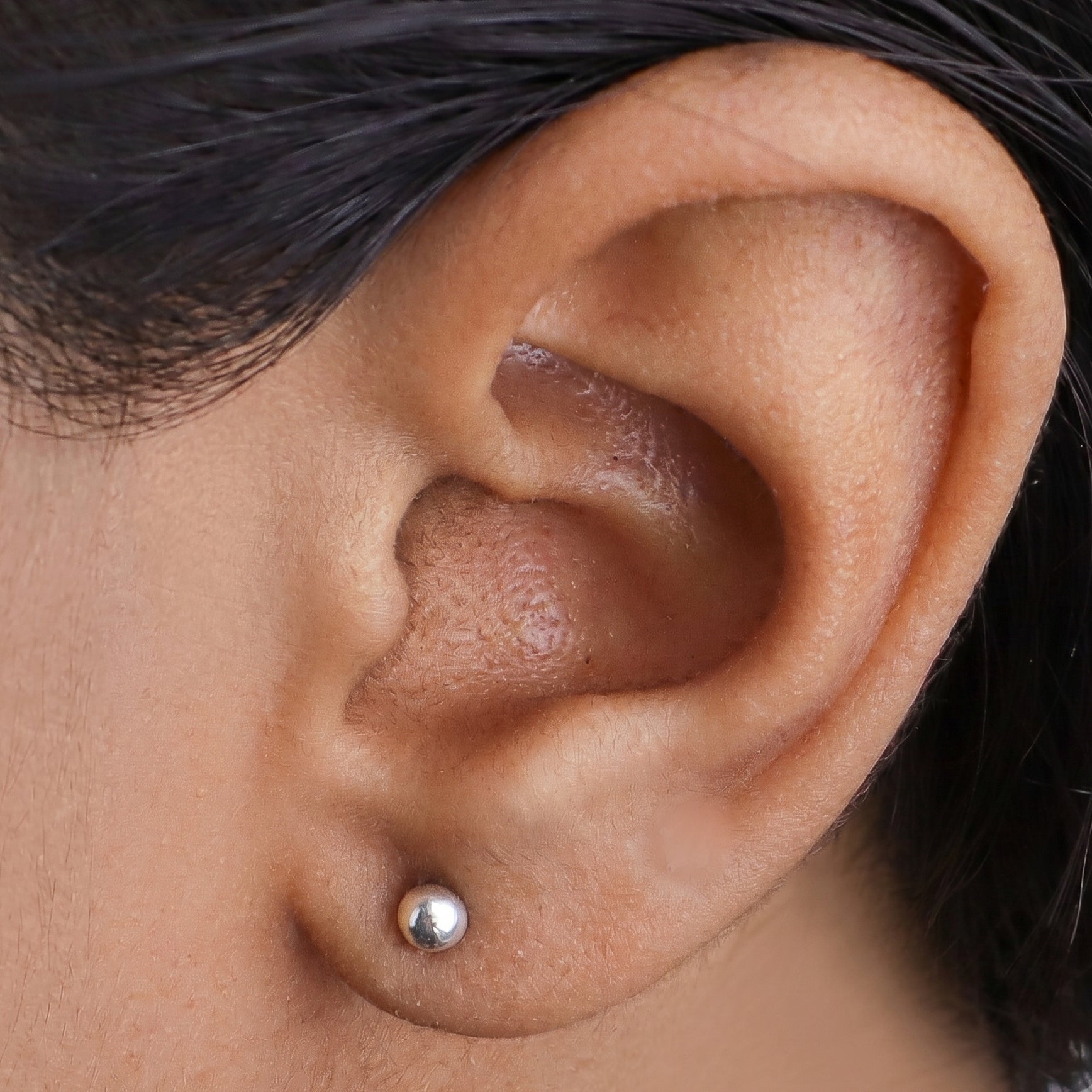 Tiny Silver Stud Earrings - Medium