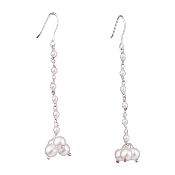 Pearl Bunch Silver Earrings (Project Handmade)