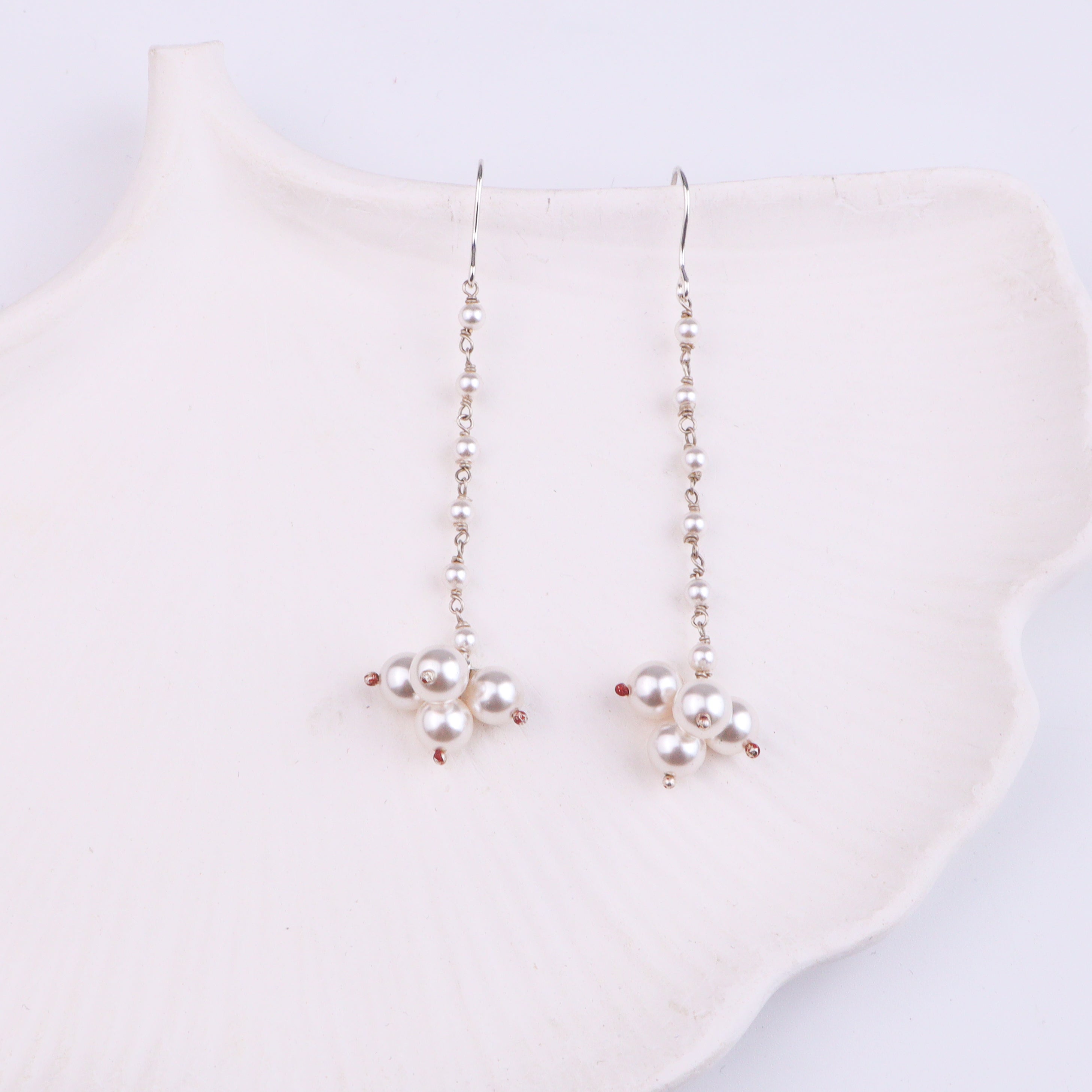 Pearl Bunch Silver Earrings (Project Handmade)