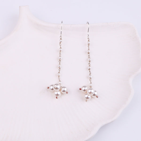 Pearl Bunch Silver Earrings (Project Handmade)