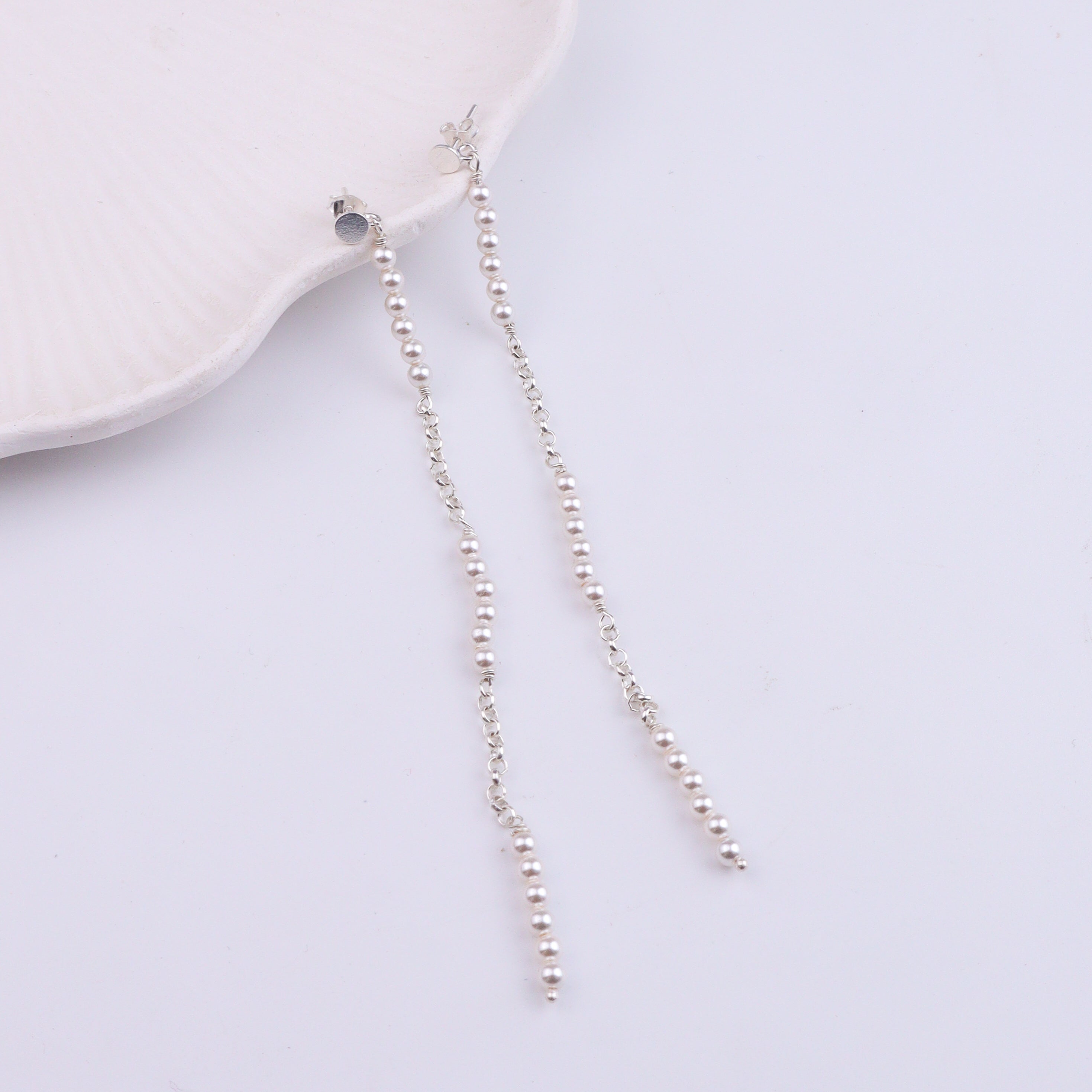 Pearl Silver Earrings (Project Handmade)