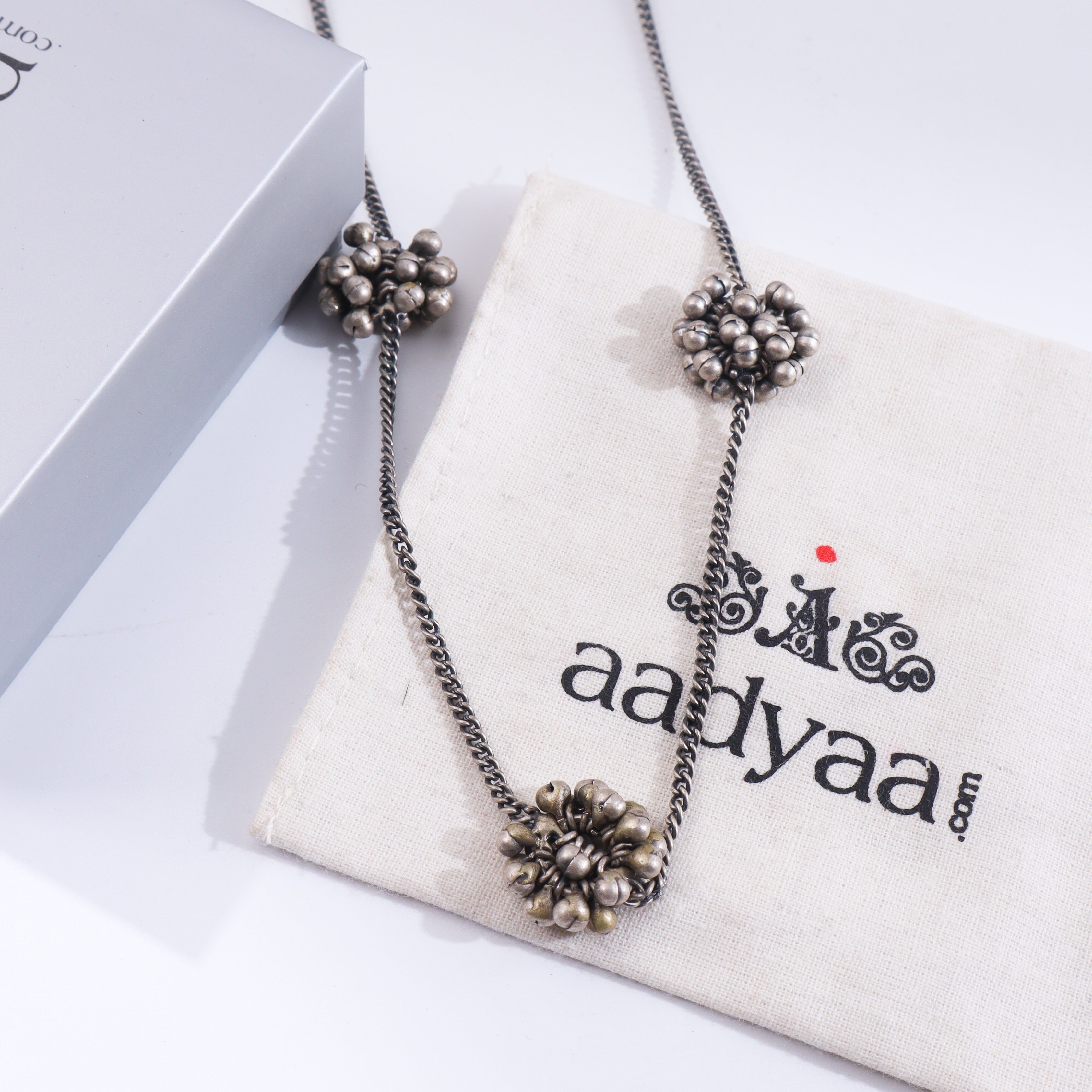 Silver Ghungroo Chain necklace