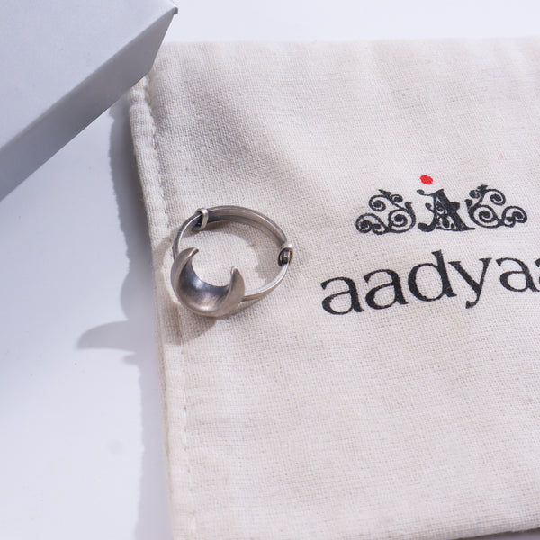 Silver Moon Ring