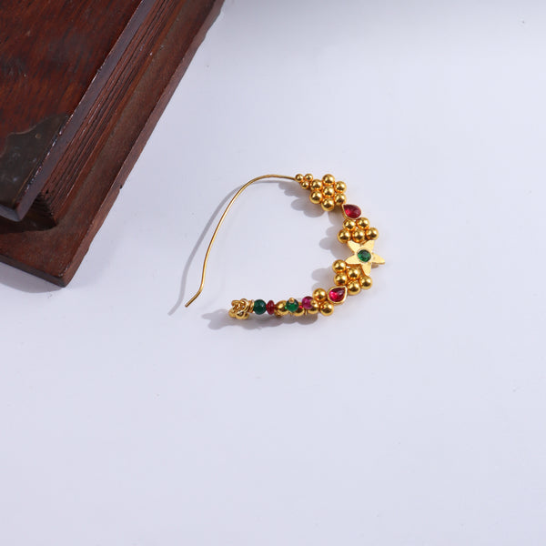 Gold and red gemstone nath