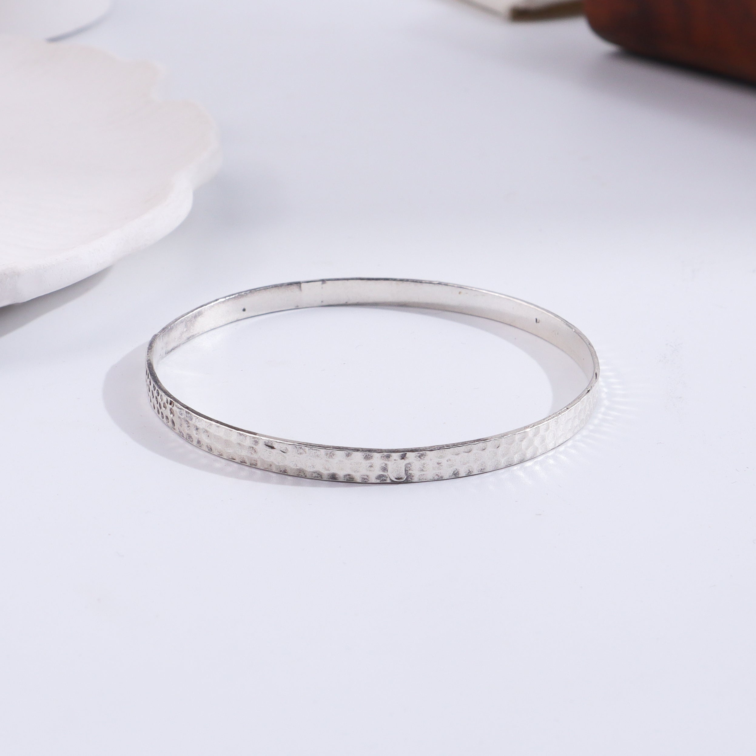 Hammered Silver Bangle