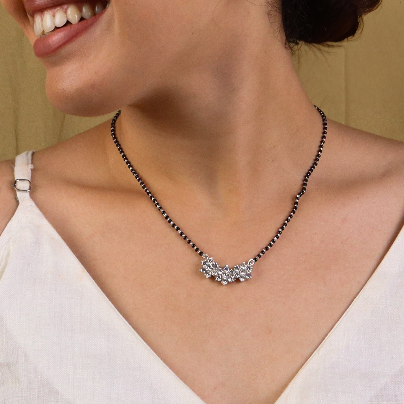 CZ Flower Mangalsutra Set Big