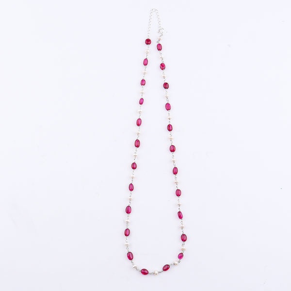 Ruby and Pearl Ganthan Necklace