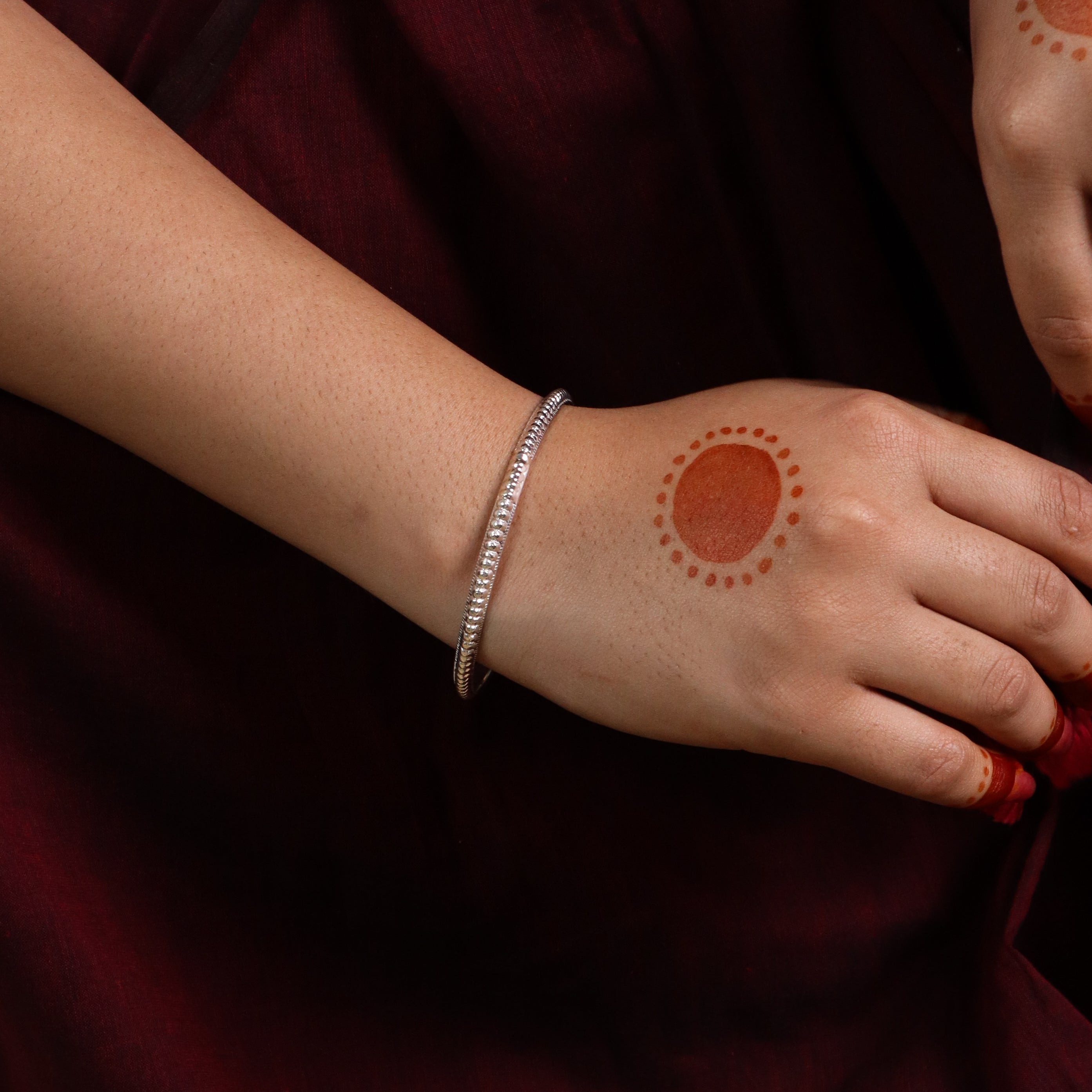 Silver Rope Textured Bangle