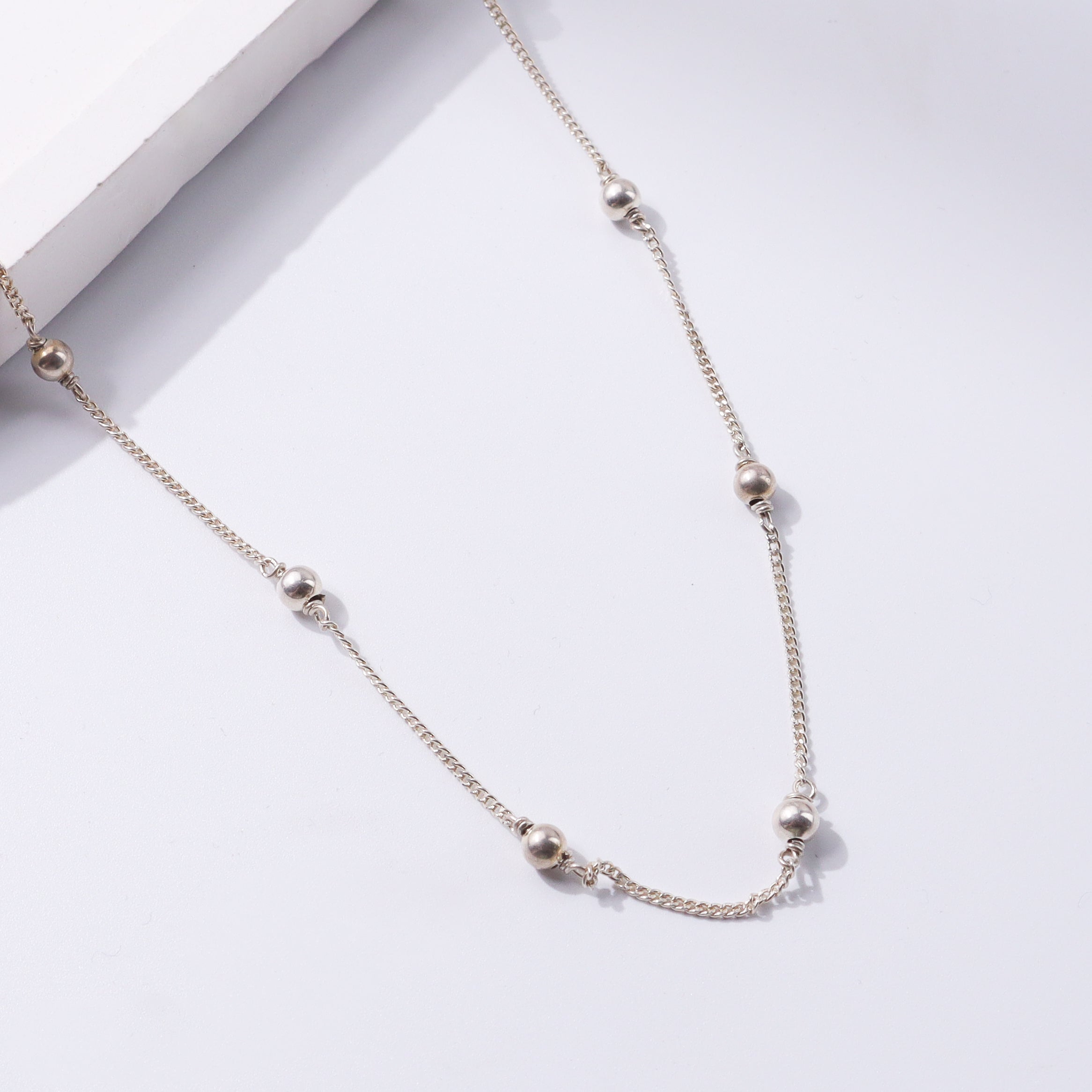 Sterling Silver Bead Chain Necklace