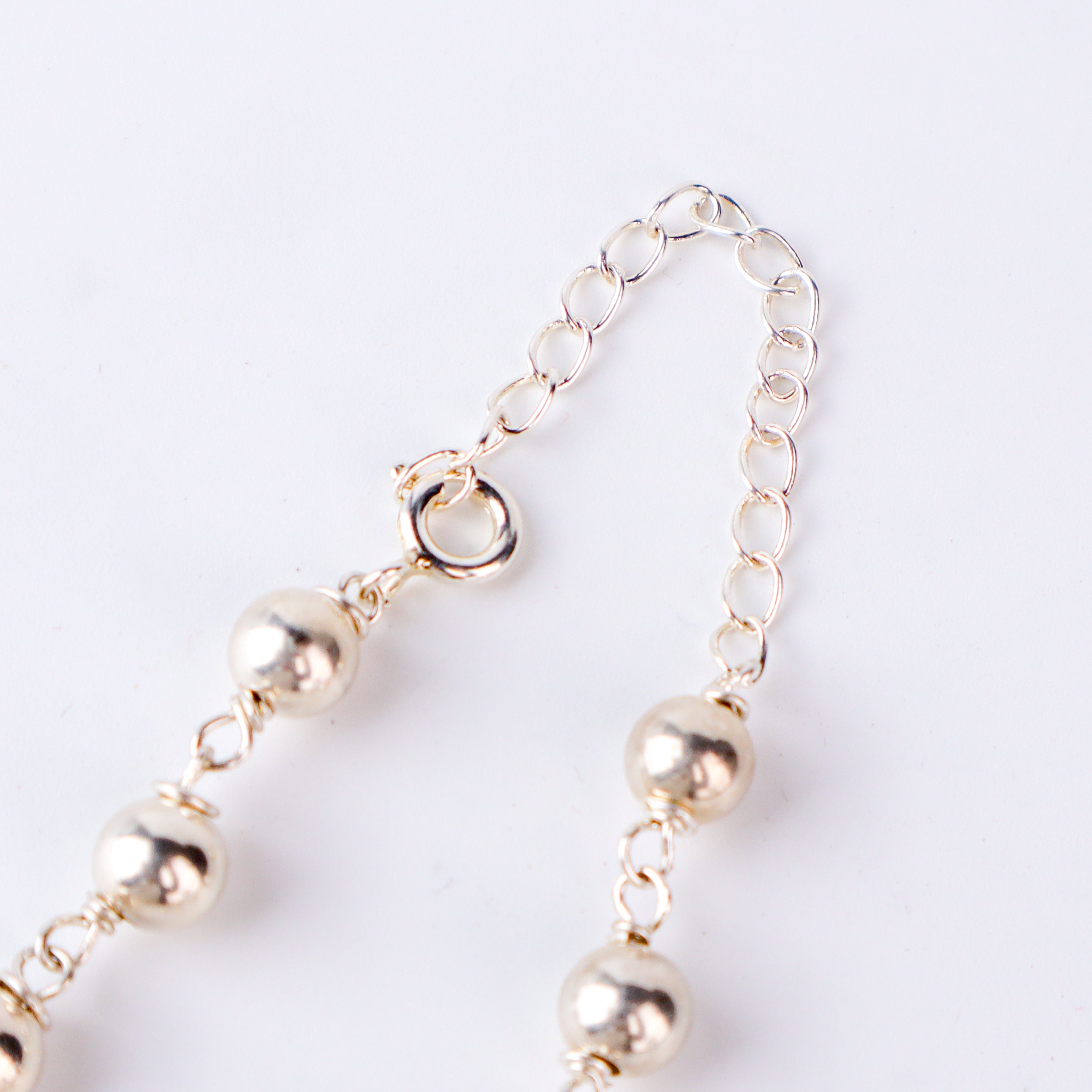 Flower Motif Big Set with Silver Beads | CZ | 92.5 Silver