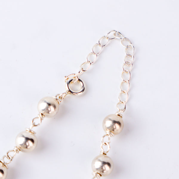 Flower Motif Big Set with Silver Beads | CZ | 92.5 Silver