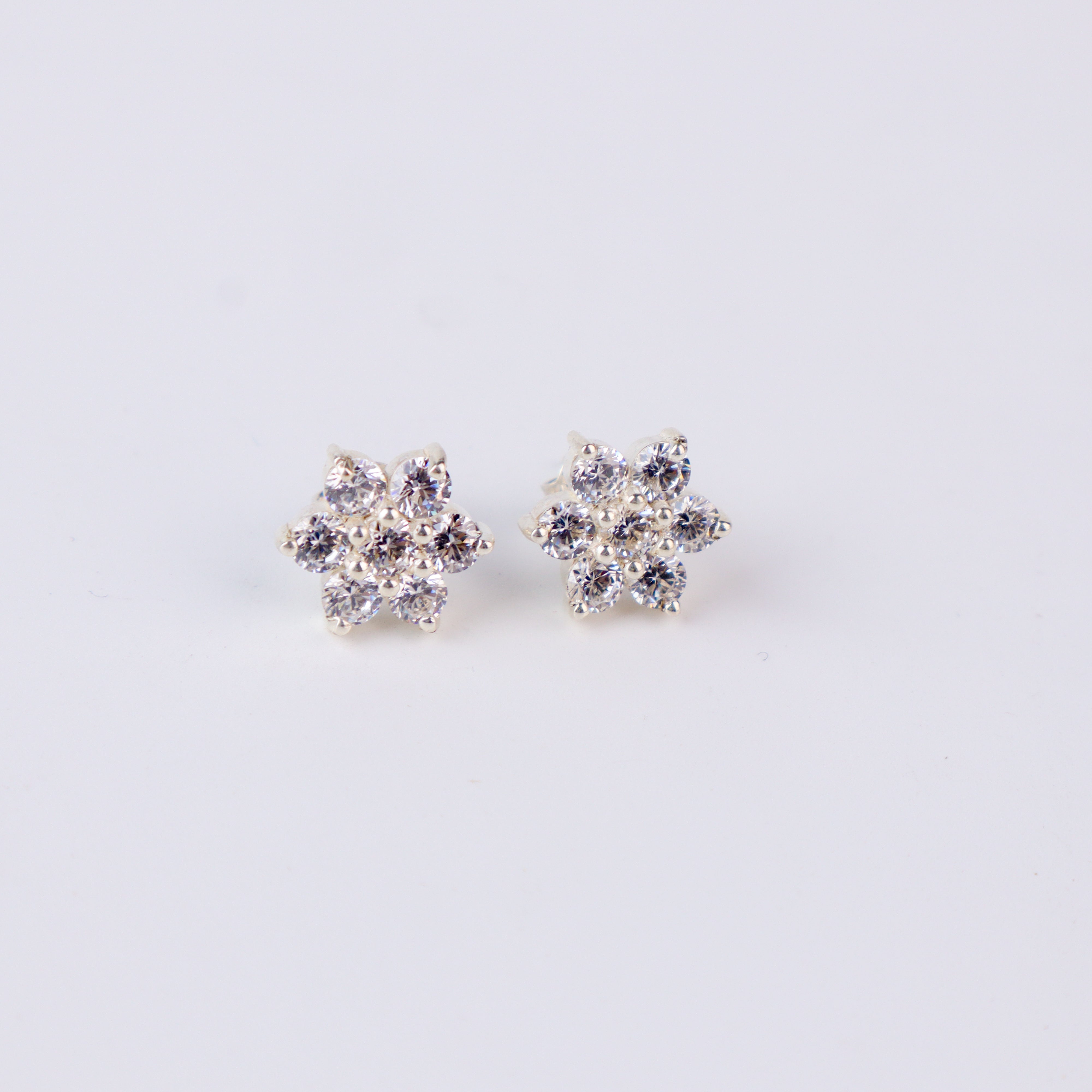 Flower Motif Big Set with Silver Beads | CZ | 92.5 Silver