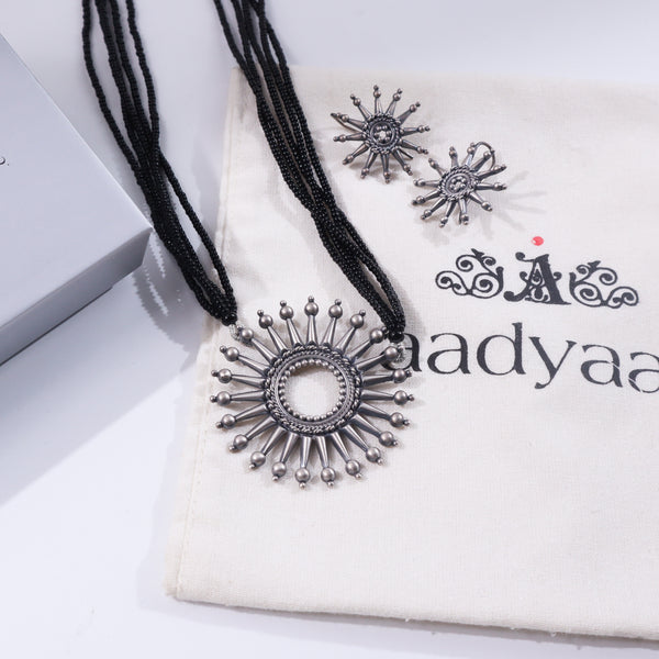 Silver Sun Pendant Necklace