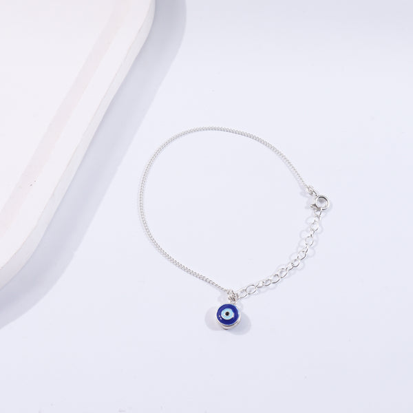 Silver Evil Eye Chain Bracelet