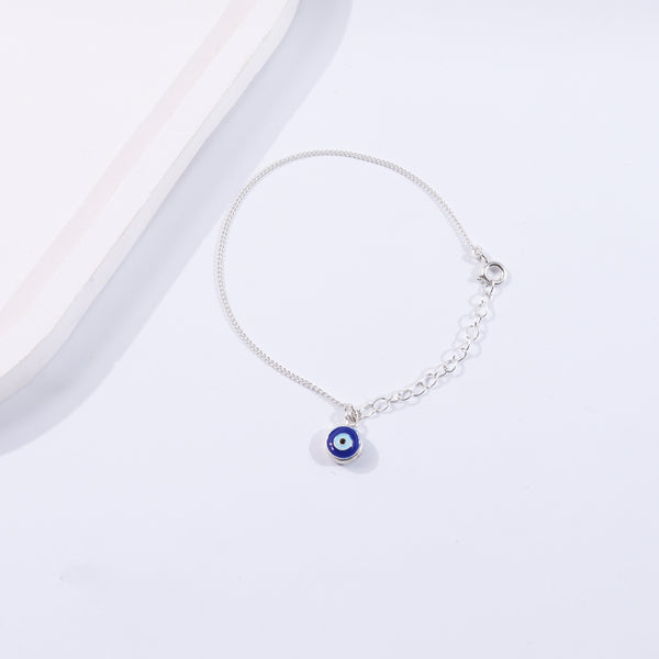 Silver Evil Eye Chain Bracelet