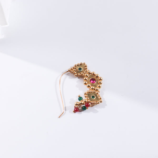 Godavari Nath (Left, Pierced) |  92.5 Silver | 22K Gold Plated