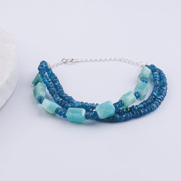 Rhodolite & Amazonite Silver Bracelet (Project Handmade)