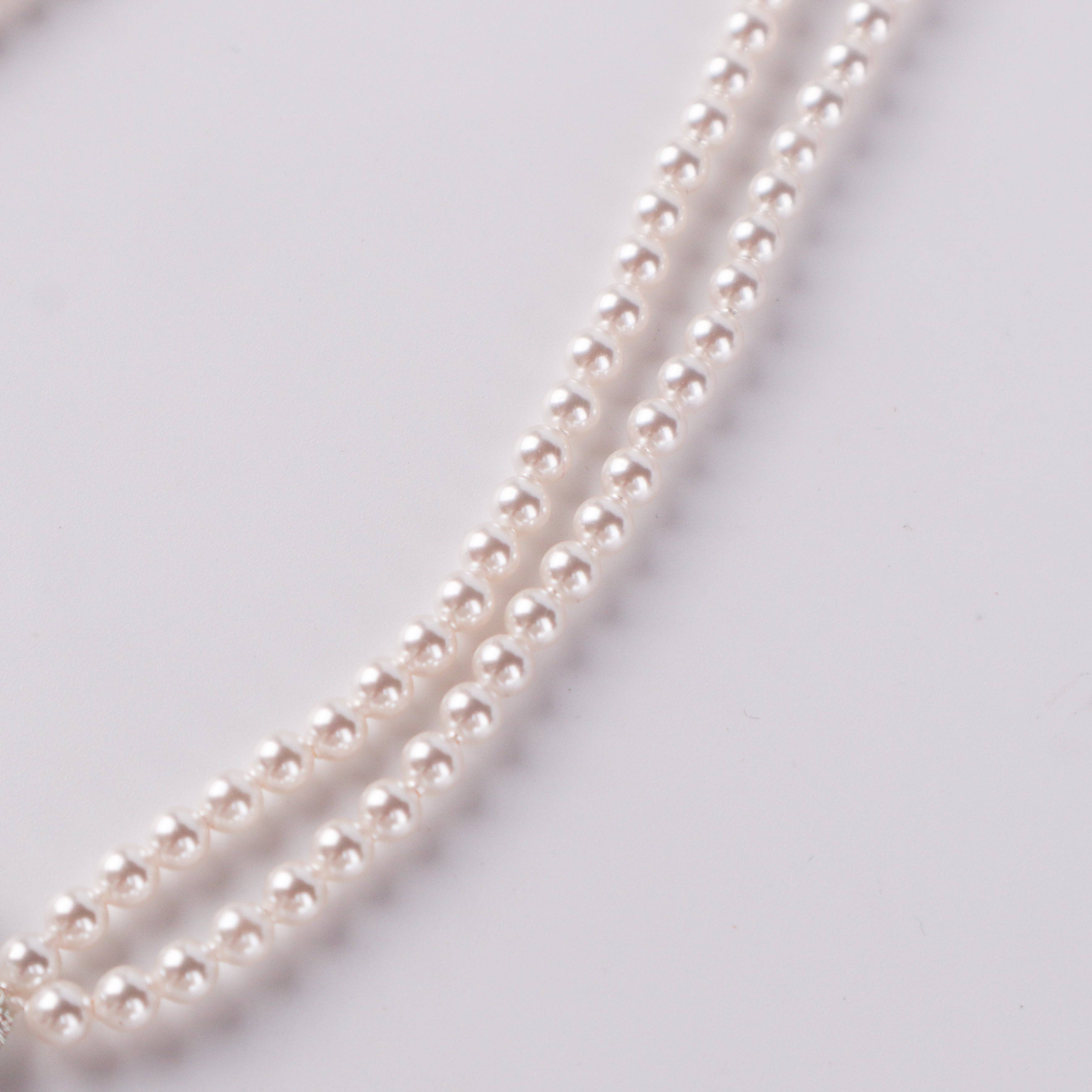 Silver CZ Kudi Tanmani Set with Pearls (3 Leaf)