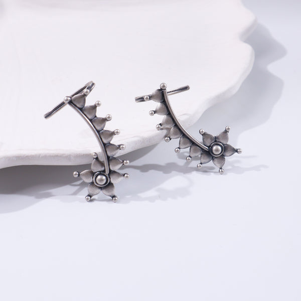 Sterling silver earrings with floral design