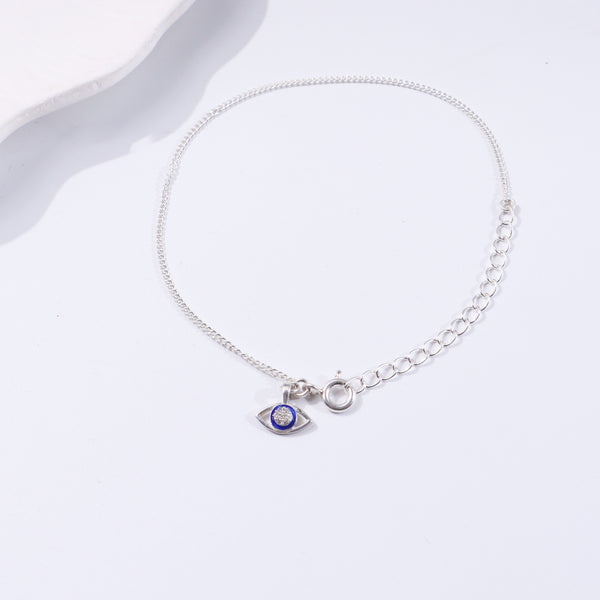 Evil Eye Bracelet with Silver Chain