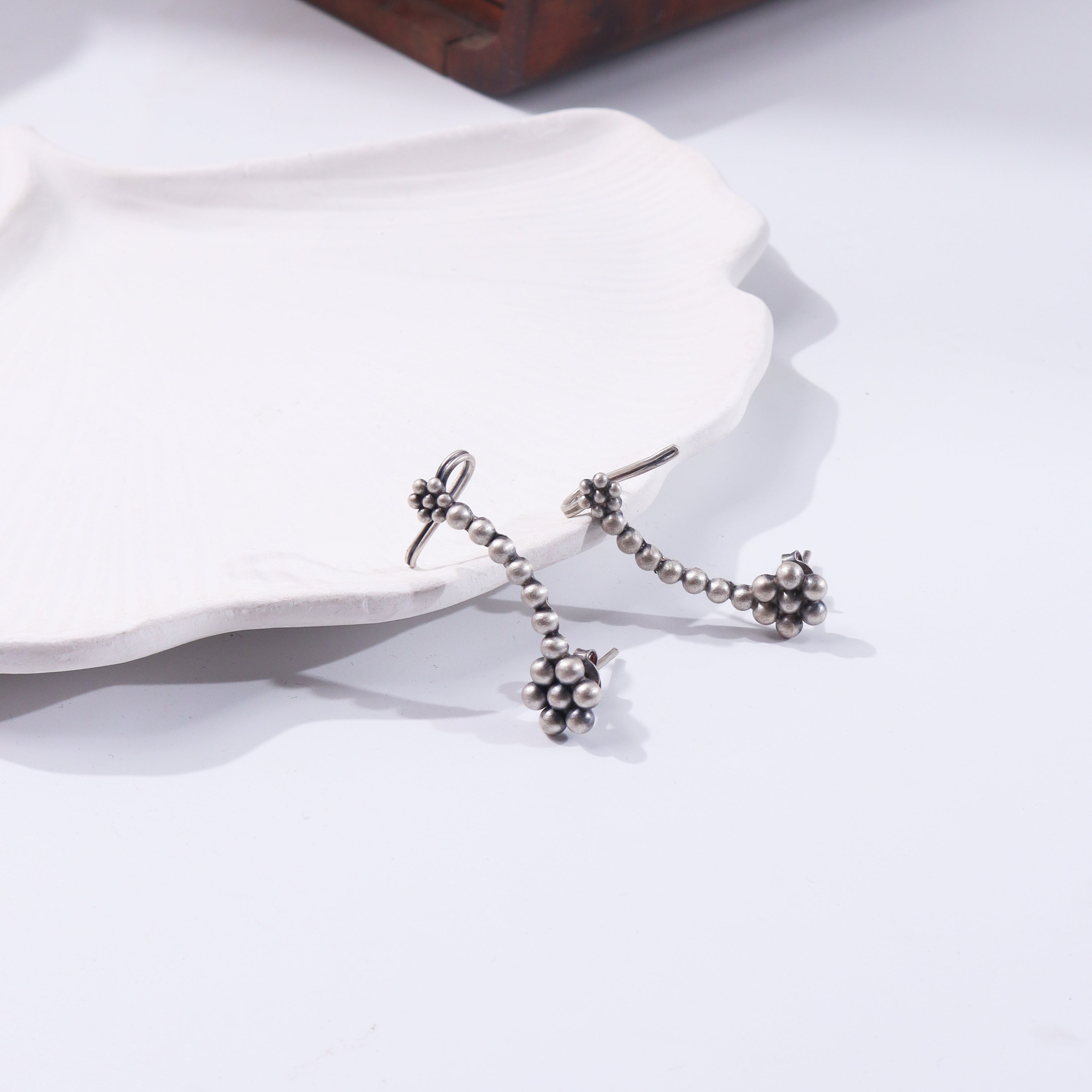 Sterling silver earrings with traditional design