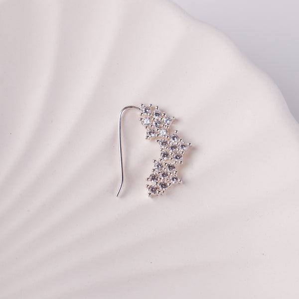 Silver CZ Nath earring