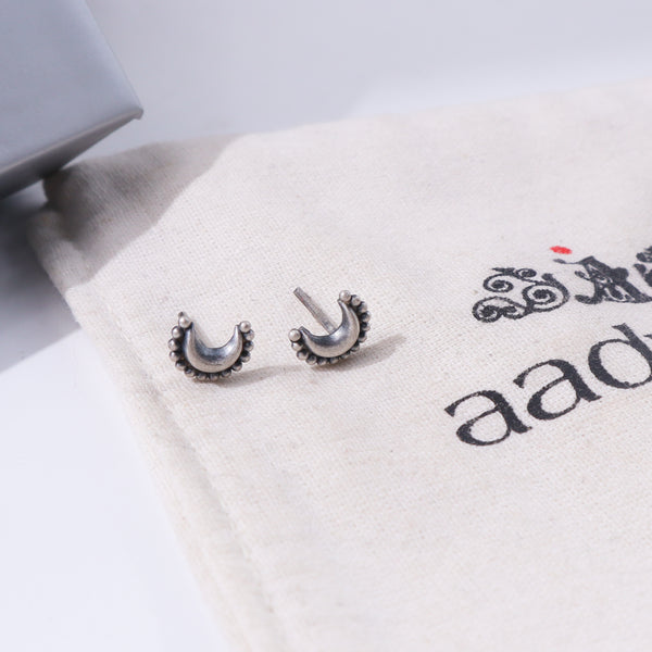 Itihaas Chandrakor Studs | 92.5 Sterling Silver