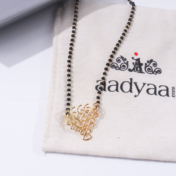 Small Motif Saraswati Mangalsutra | 22K Gold Plated