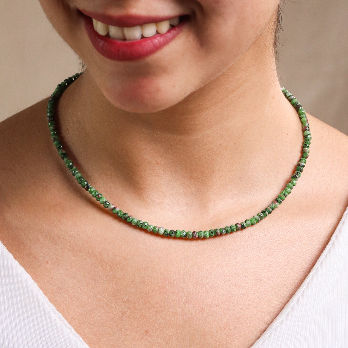 Green Sapphire Silver Necklace