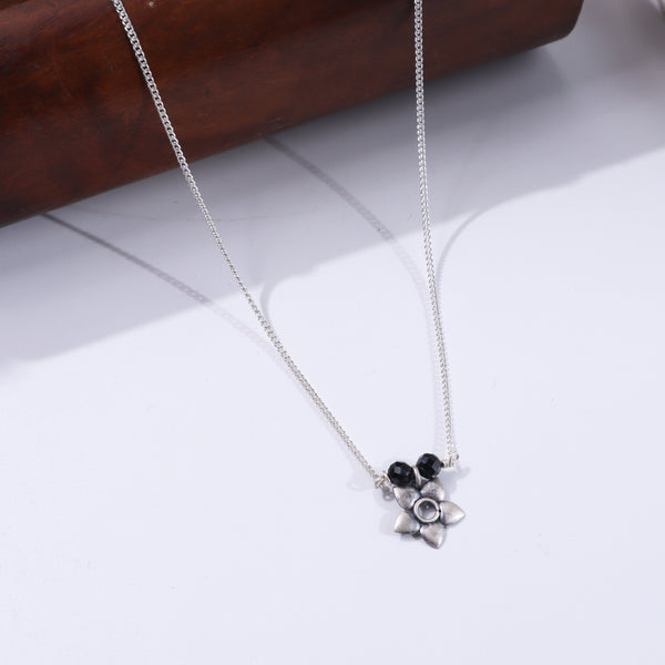 Flower Charm Mangalsutra | 92.5 Sterling Silver