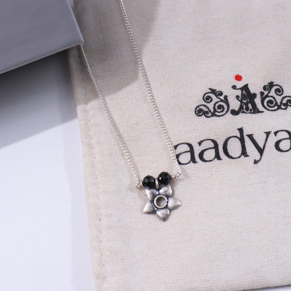 Flower Charm Mangalsutra | 92.5 Sterling Silver
