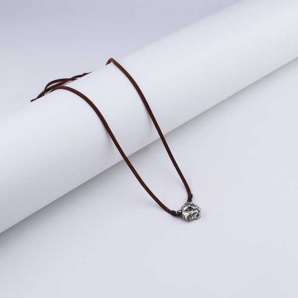 Silver Tiger pendant with Suede cord (Unisex)