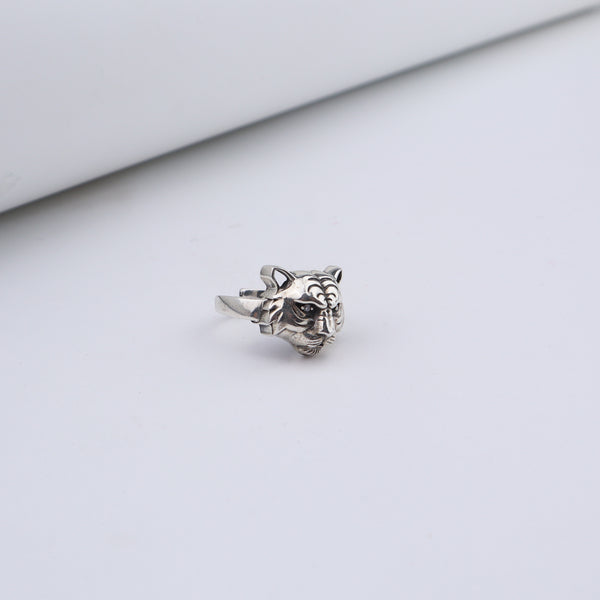 Silver Tiger unisex ring