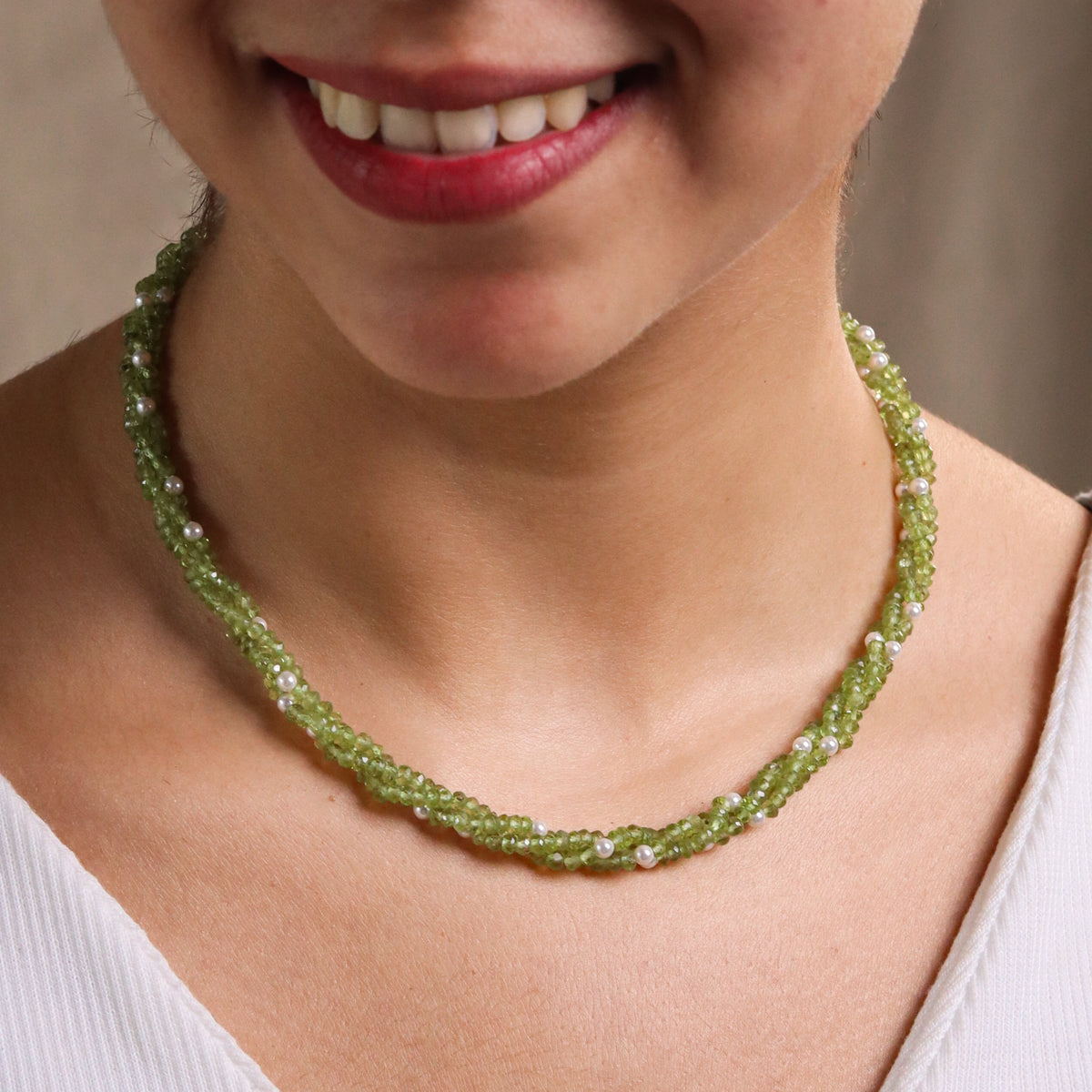 Semi Precious Peridot Necklace