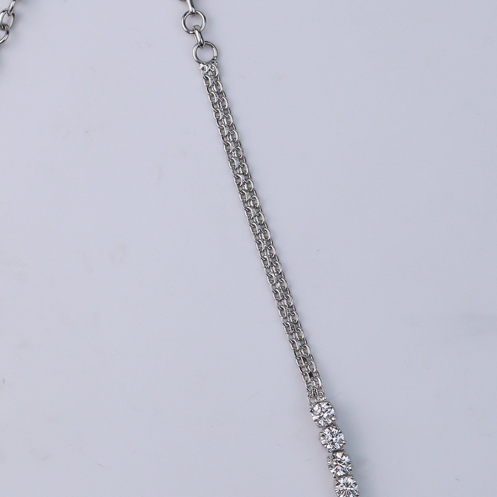 Silver CZ Necklace and Earring Set