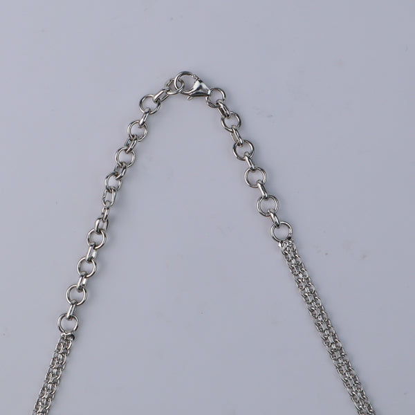 Silver CZ Necklace and Earring Set