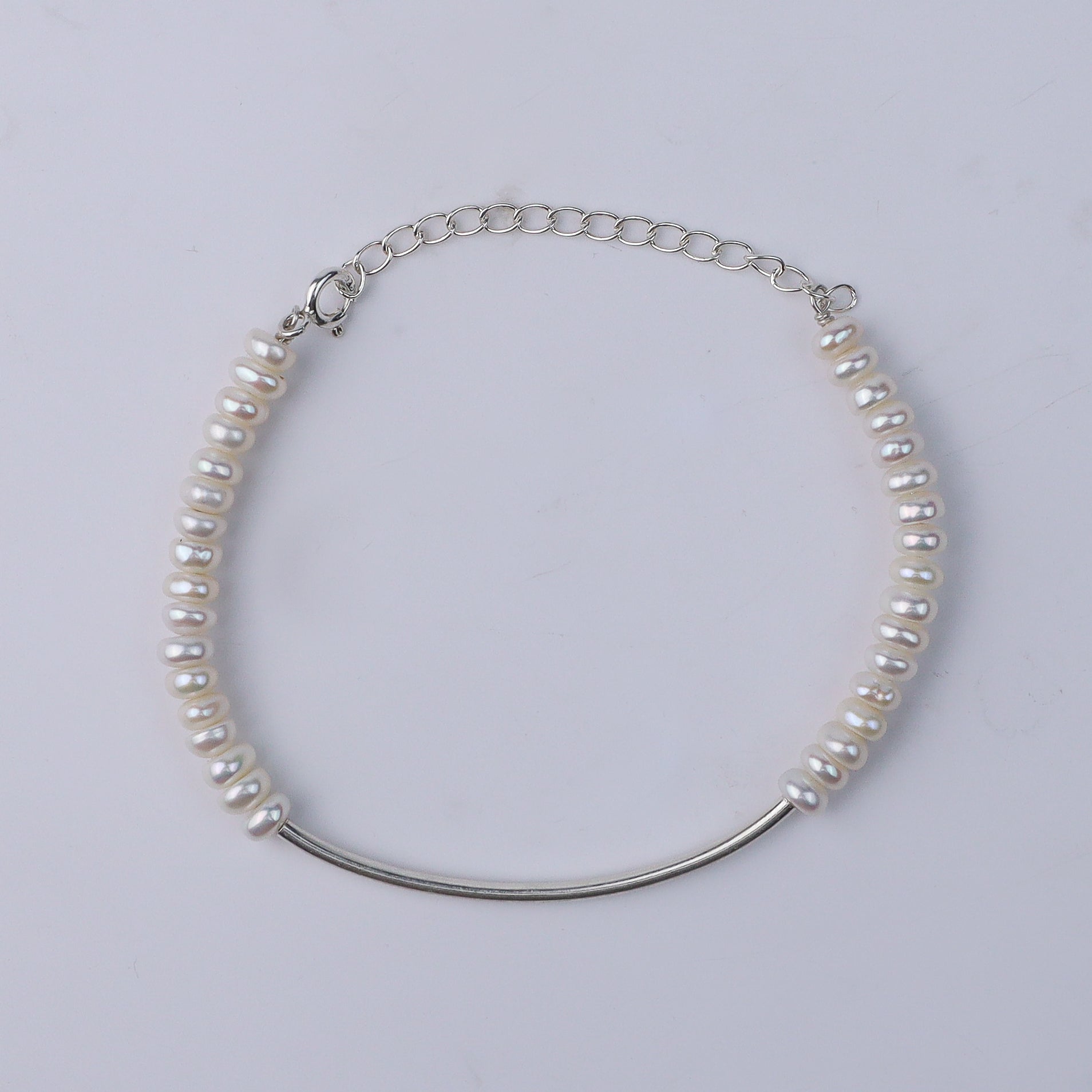 Pearl Pipe Bracelet | 92.5 Silver