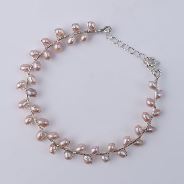 Pearl Twisted Bracelet with Rice Pearls
