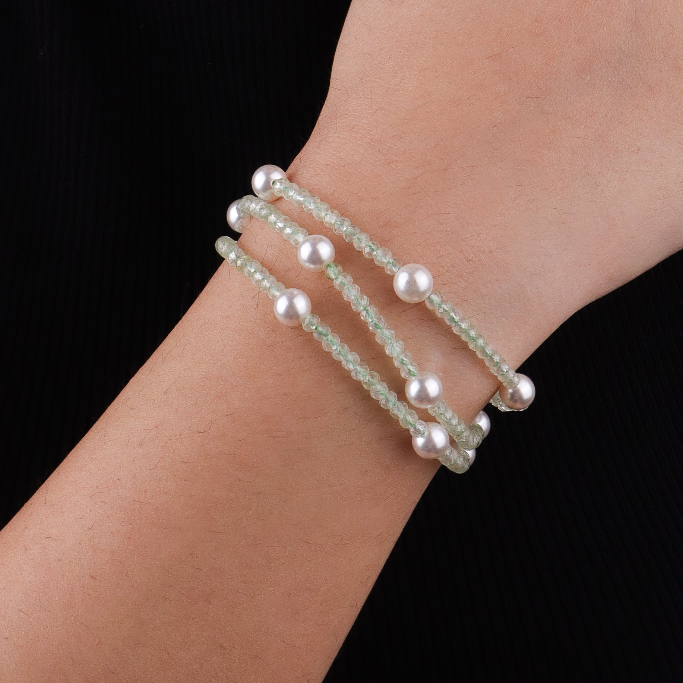 Peridot & Pearl Silver Bracelet (Project Handmade)